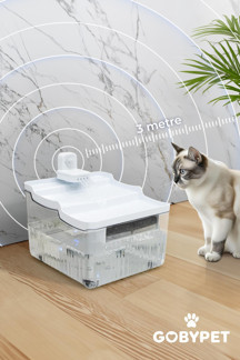Gobypet Hareket Sensörlü Sessiz Kedi Su Sebili, Sensörlü Kedi Su Pınarı, Kedi ve Köpek Su Sebili - Image 1