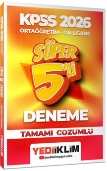 2026 KPSS Ortaöğretim Önlisans Genel Yetenek Genel Kültür Tamamı Çözümlü Süper 5 Deneme Yediiklim - Yediiklim Yayınları - Image 1