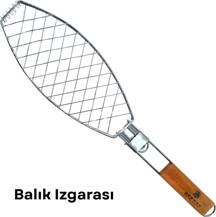 Meaty Cheesy Dooman Paslanmaz Çelik Balık Izgara Teli Ahşap Saplı 30x13 cm Izgara Alanı - 318g - Image 1
