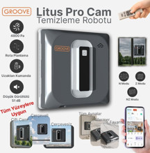 Groove Litus Pro Akıllı Uygulama Kontrollü Cam Temizleme Silme Robotu +Yapay Zeka Desteği+Ultra Sessiz+Akıllı Sensör - Image 1