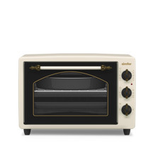 Simfer 3495 Retro Bej 34 LT Statik Mini/Midi Fırın - 4 Fonksiyon, Programlanabilir Pişirme & Isı Kontrol - Image 1