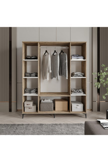 Afilli Arya 4 Kapaklı Gardrop Tamamı Mdf( Atlas Çam Beyaz ) - Image 1