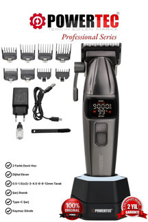 Powertec TR-4646 Profesyonel Saç Sakal Tıraş Makinesi ( 0.5mm Tarak Dahil ) - Image 1