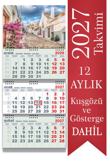 2027 Büyük Boy Gemici Takvimi Denizci Duvar Takvimi Yeşil Renk 33x77,5 cm - Image 1