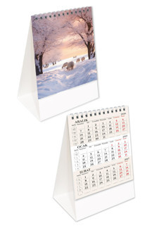 2027 Mevsimler Piramit Masa Takvimi Dikey Masaüstü Takvim 12x19,5 cm - Image 1