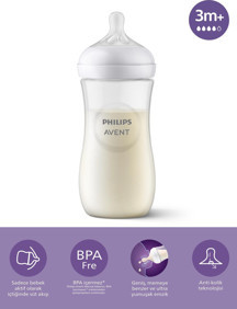 Philips Avent Natural Response Doğal Tepkili Pp Biberon, 330Ml, 3 Ay - Cam Değildir. - Image 1