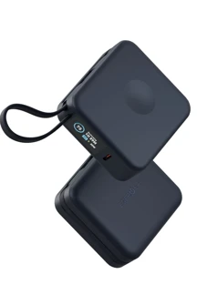 MagPac Mini Plus Dijital 10.000 mAh Type-C Telefon Saat Kablosuz Şarj Destekli Magsafe Powerbank - Lacivert - Image 1