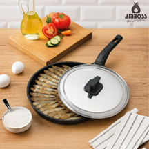 Amboss Döküm Granit Kapaklı Balık Tavası 34 cm - Image 1