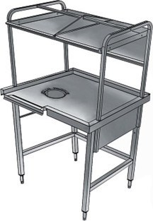Electrolux Professional Bulaşık Kabul Tezgahı, 1 Sıyırma Hunisi, Basket Raflı, Soldan Sağa - 1000x800 Mm BHST1008L - Image 1
