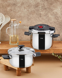 VitaMaster 2'li 4+6 Litre Indüksiyon Tabanlı Düdüklü Tencere Seti Kırmızı - Image 1