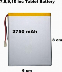 Ulefone Oem 2750 mAh Pil 7.8,9,10,11,12 İNC TABLETLER İÇİN ÜNİVERSAL BATARYA - Image 1