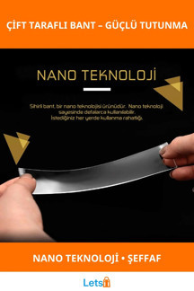 Letsii Süper Güçlü Şeffaf Çift Taraflı Bant 1 Adet Nano Teknoloji - Image 1