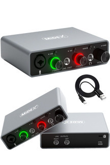 Midex GLX-700GR Üst Segment Usb Stüdyo Ses Kartı 2 Giriş 2 Çıkış 24bit/192kHz - Image 1