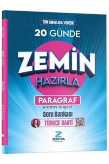 Türkçe Saati 20 Günde Zemin Hazırla Paragraf Anlam Bilgisi Soru Bankası - Zeduva Yayınları - Image 1