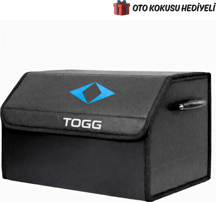 Autowise Togg Marka Logolu Oto Bagaj Organizer Çanta Oto Bagaj Çantası 2 Bölmeli Suni Deri - Image 1