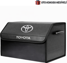 Autowise Toyota Marka Logolu Oto Bagaj Organizer Çanta Oto Bagaj Çantası 2 Bölmeli Suni Deri - Image 1