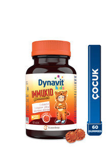 Dynavit Kids Immukid Gummies 60 Çiğnenebilir - Çocuk için C, D Vitamini,Çinko,Kara Mürver-Bağışıklık&Enerji - Image 1