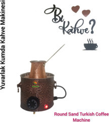 Safir Çay Kazanları Bakır Kumda Kahve Ev Ve Ofis İçin Yuvarlak Bakır Kumda Kahve Makinesi Safir Kumda Kahve - Image 1