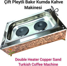 Safir Çay Kazanları Çift Isıtıcılı Bakır Kumda Kahve Makinesi Büyük Boy Kumda Kahve Cihazı Safir Kumda Kahve - Image 1