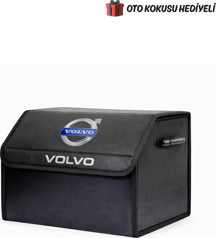 Rukye Shop Volvo Marka Logolu Oto Bagaj Organizer Çanta Oto Bagaj Çantası 2 Bölmeli Suni Deri - Image 1