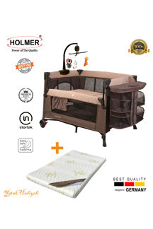 Holmer (Yatak Hediyeli) Eurostyle Maxi Comfort Dönenceli Anne Yanı Park Yatak 70X110Cm Bej Aloevera Yatak - Image 1