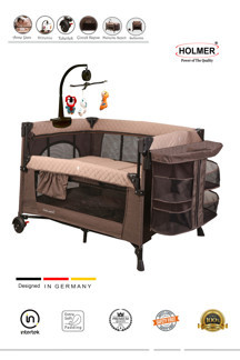 Holmer Maxi Comfort Coolstyle (Anne Yanı-Deluxe Kumaş) Premium Dönenceli Oyun Parkı/Anne Yanı 70X110Cm Bej - Image 1