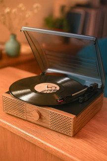 Doob Audio DB-9191 Rustik Dahili Hoparlörlü Bluetoothlu Ahşap Pikap - Image 1