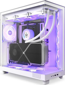 NZXT H6 Flow RGB Tempered Glass White USB 3.2 ATX Mid Tower Kasa - Image 1