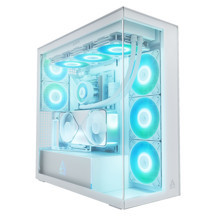 ARCTIC Xtender Vert.GPU White Tinted Glass ACPCC00017A E-ATX RGB Mirror Tempered Glass 5 Fan Beyaz Gaming Kasa - Image 1