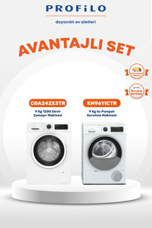 Profilo 2li 9 Kg Set Çamaşır Makinesi(CGA242X3TR) + Kurutma Makinesi(KM9611CTR) - Image 1