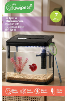Kiwi Tiny Kiwipets KPF-10591 LED Işıklı Akvaryum Filtreli USB Aydınlatma Kompakt Tasarım - Image 1