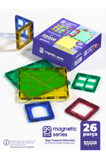 Go Toys Go Magnetic Series 26 Parça Yapı Tasarım Eklentisi - Mıknatıslı Manyetik Bloklar - Image 1