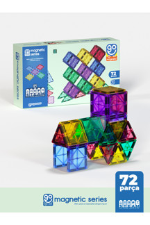 Go Toys Go Magna-Tiles 72 Parça Manyetik Yapı Blokları Original - Mıknatıslı Eğitici Oyuncak - Image 1