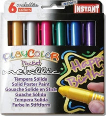 Instant Playcolor Pocket Metallic Solid Poster Paint (Jel Guaj Boya) 6 Metalik Renk - Image 1