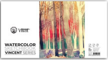 Vincent Watercolor Sketchbook White Suluboya Blok 300 gr 14x35 cm 10 Sayfa - Image 1