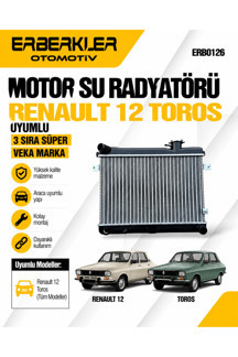 Motor Su Radyatörü Renault 12 Toros Uyumlu 3 Sıra Süper VEKA Marka - Image 1