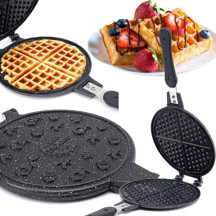 Taşhan T-0586 Granit Lüx Ocak Üstü Bakalit Saplı Waffle Tavası-20 cm - Image 1