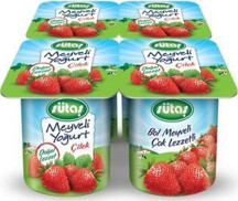 Sütaş Çilekli Yoğurt 4x115 g - Image 1