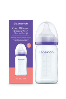 Lansinoh 160 ml Cam Biberon ve NaturalWave® Biberon Emziği (1Ay+) - Image 1