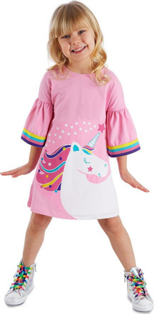 Unicorn Star Kız Çocuk Pembe Yazlık Elbise - Image 1