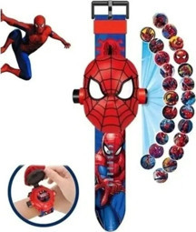 Spiderman Örümcek Adam Projeksiyonlu Saat 24 Farklı Karakteri Duvara Yansıtır - Image 1