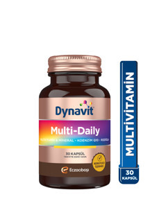 Dynavit MultiDaily 30 Kapsül - 13 Vitamin, 7 Mineral, Q10, Rhodiola (Multi-Daily) - Multivitamin ve Enerji - Image 1