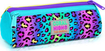 Coral High Kids Renkli Leopar Desenli Üç Bölmeli Kalem Çantası 22085 - Image 1