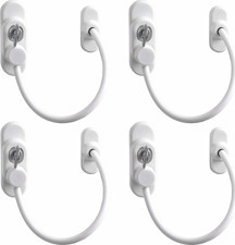 Çelik Halatlı Kilit Pvc Pencere Emniyet Çocuk Güvenlik Kilidi (4 Adet) - Image 1