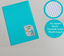 Çınar A4 60 Yaprak  Colormaxi Spiralli Defter Plastik Kapak Kareli 1 Adet - Image 1