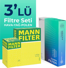 MANN Fiat Egea 1.4 Benzin Filtre Bakım Seti (2015-2024) 3 Lü - Image 1