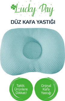 Lucky Day Kafa Yastığı Mavi Bebek Kafa Yastığı, Kafa Yastık, Bebek Yastığı, Organik Pamuk Kumaş - Image 1