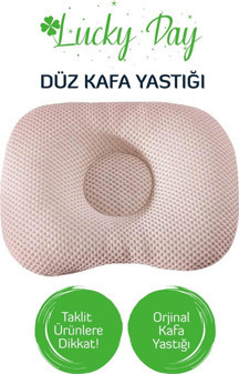 Lucky Day Kafa Yastığı Bej Bebek Kafa Yastığı, Kafa Yastık, Bebek Yastığı, Organik Pamuk Kumaş - Image 1