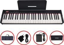 Jwin JTK-6103 B Şarjlı Tuş Hassasiyetli 61 Tuşlu Org +Çanta+Pedal+Adaptör - Image 1