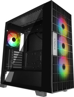 Rampage AZZA V2 TEMPERLI CAMLI 4-12CM FAN MID-T BOS ATX ARGB Black USB-C